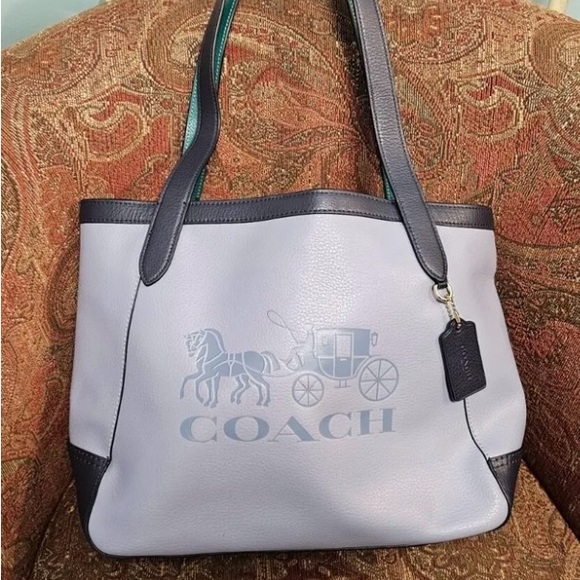 Coach Blue Bag with horse and carriage logo - Picture 1 of 8